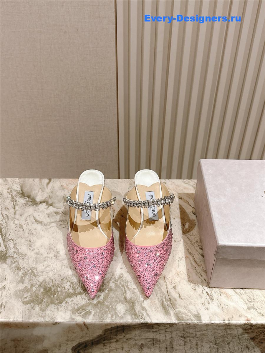 J1m*y Ch00 bing 65 pink glitter mules