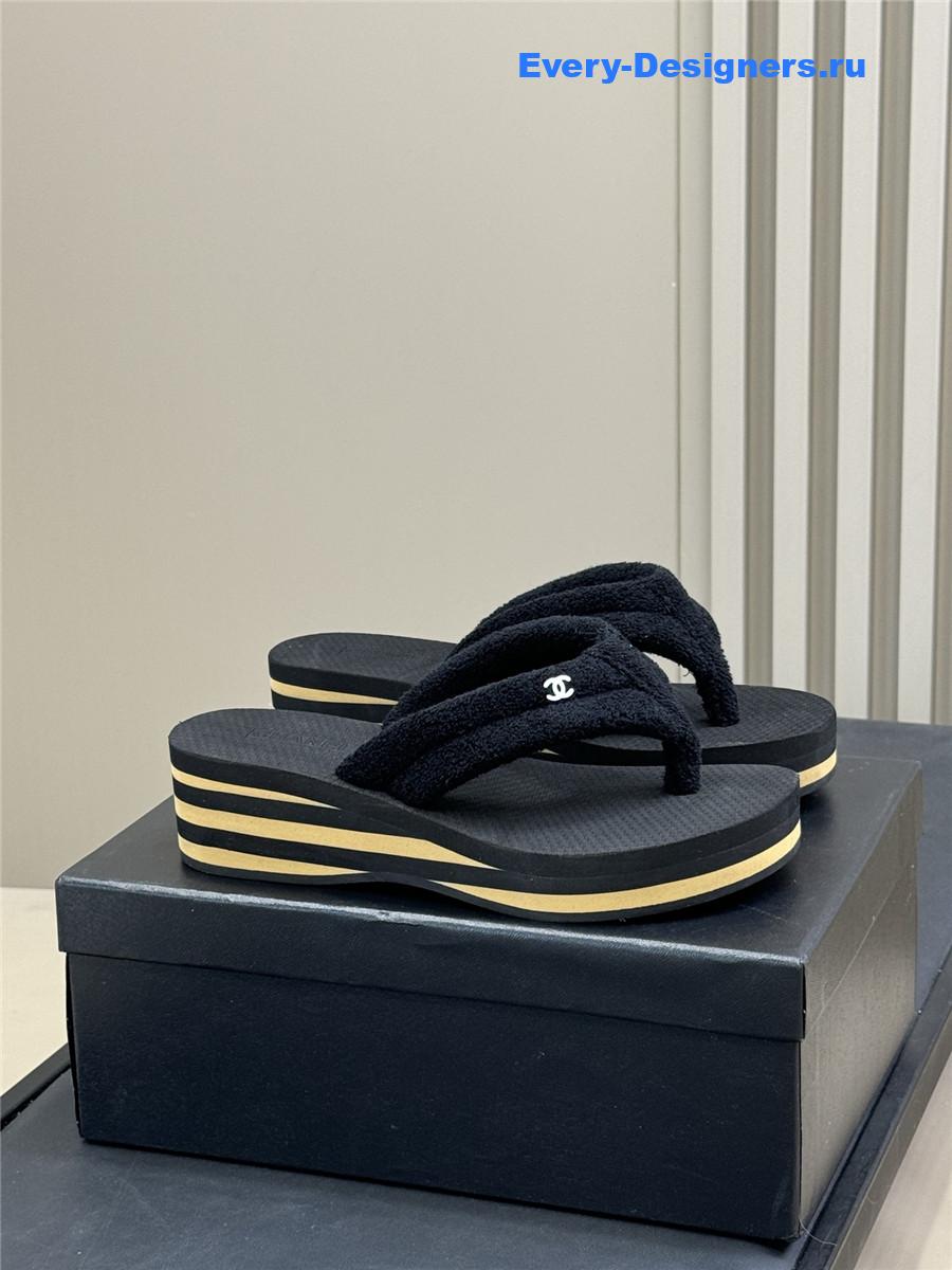 Ch**el black high-top flip flops