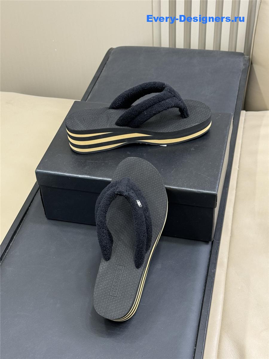 Ch**el black high-top flip flops