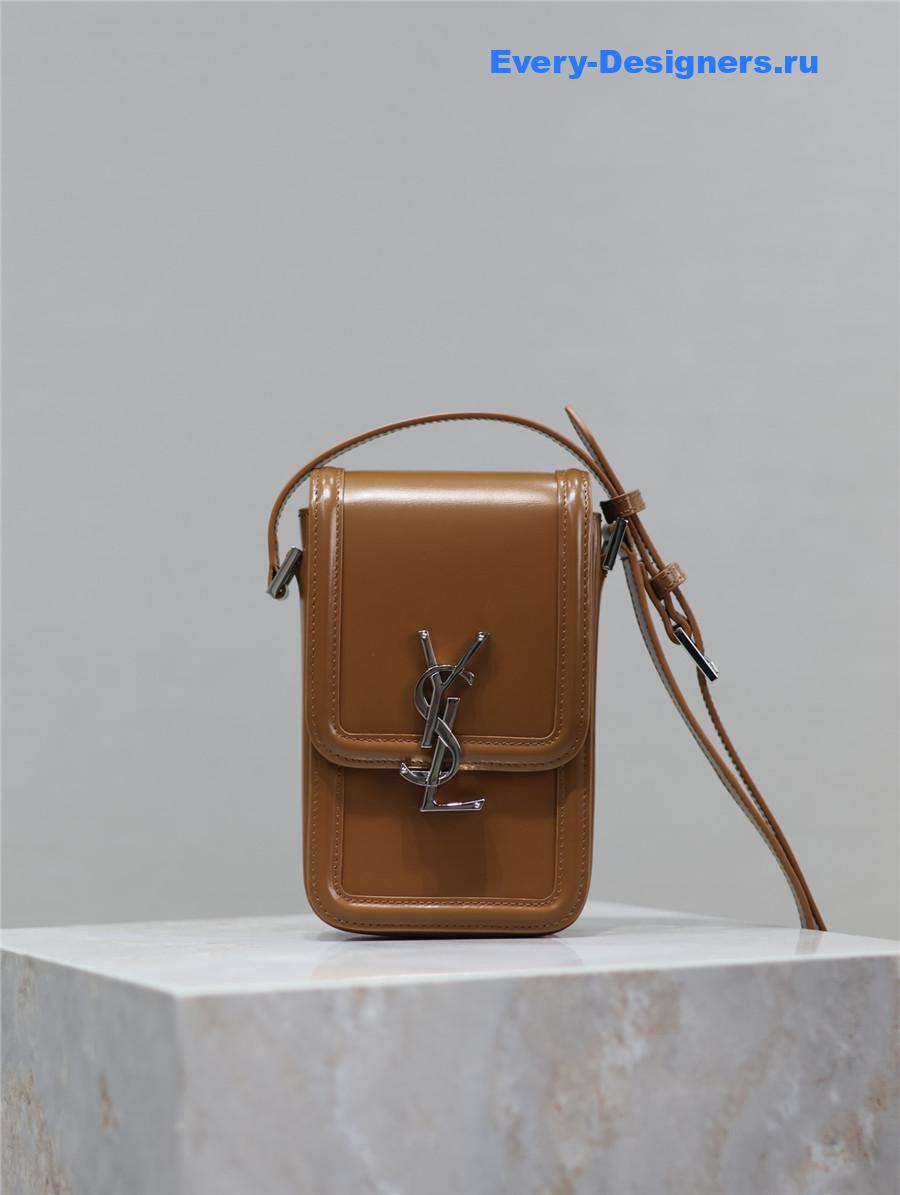 Sa1nt Lau*nt solferino mini leather messenger bag brown