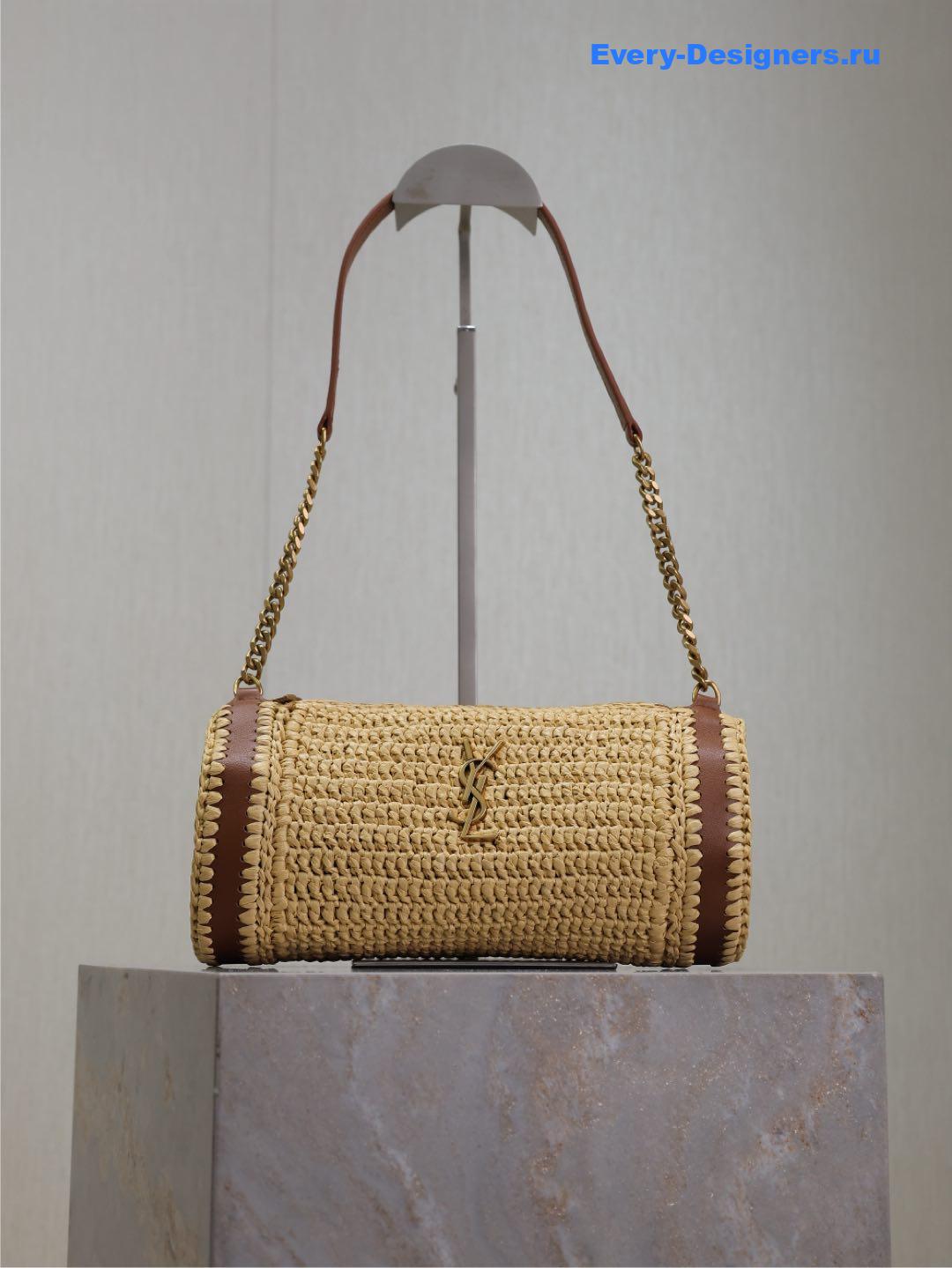 Sa1nt Lau*nt sade raffia shoulder bag