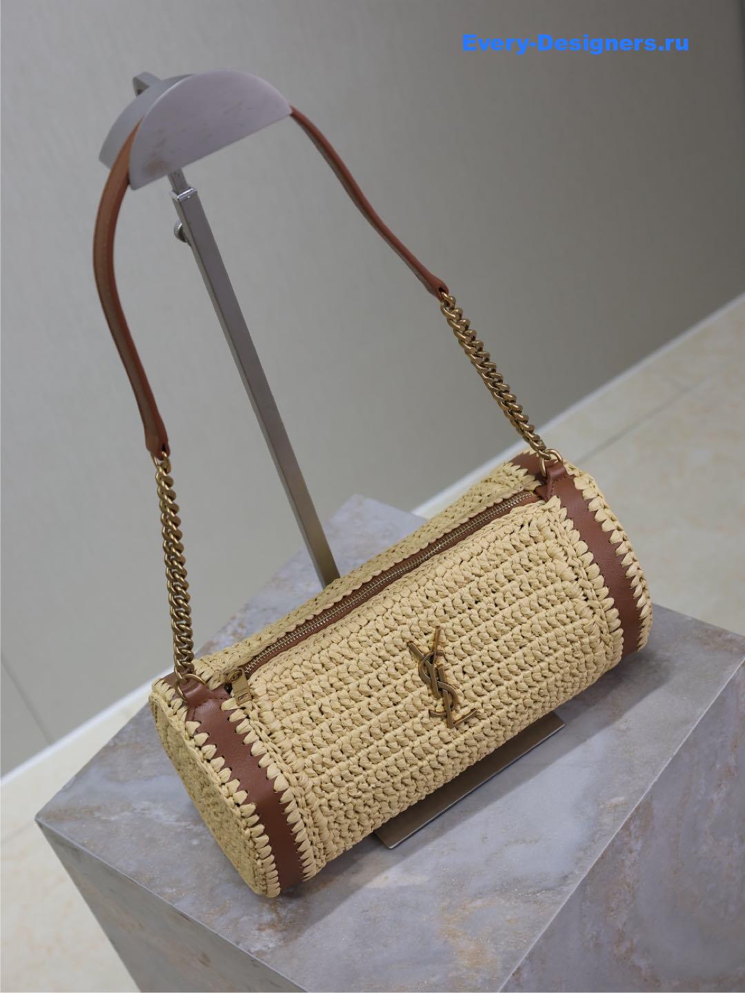 Sa1nt Lau*nt sade raffia shoulder bag