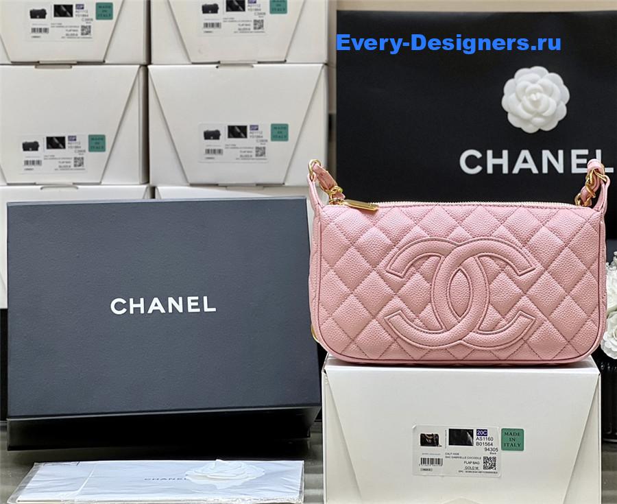 Ch**el timeless pink caviar pochette