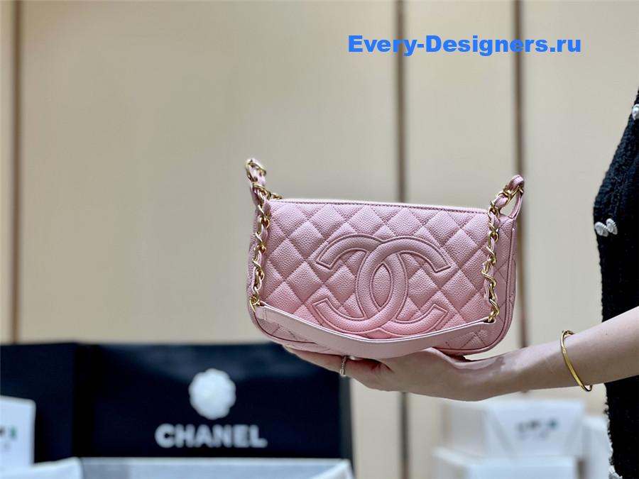 Ch**el timeless pink caviar pochette