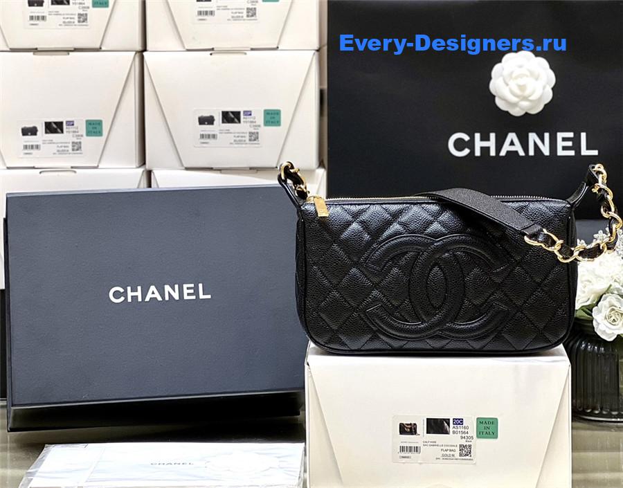 Ch**el timeless black caviar pochette