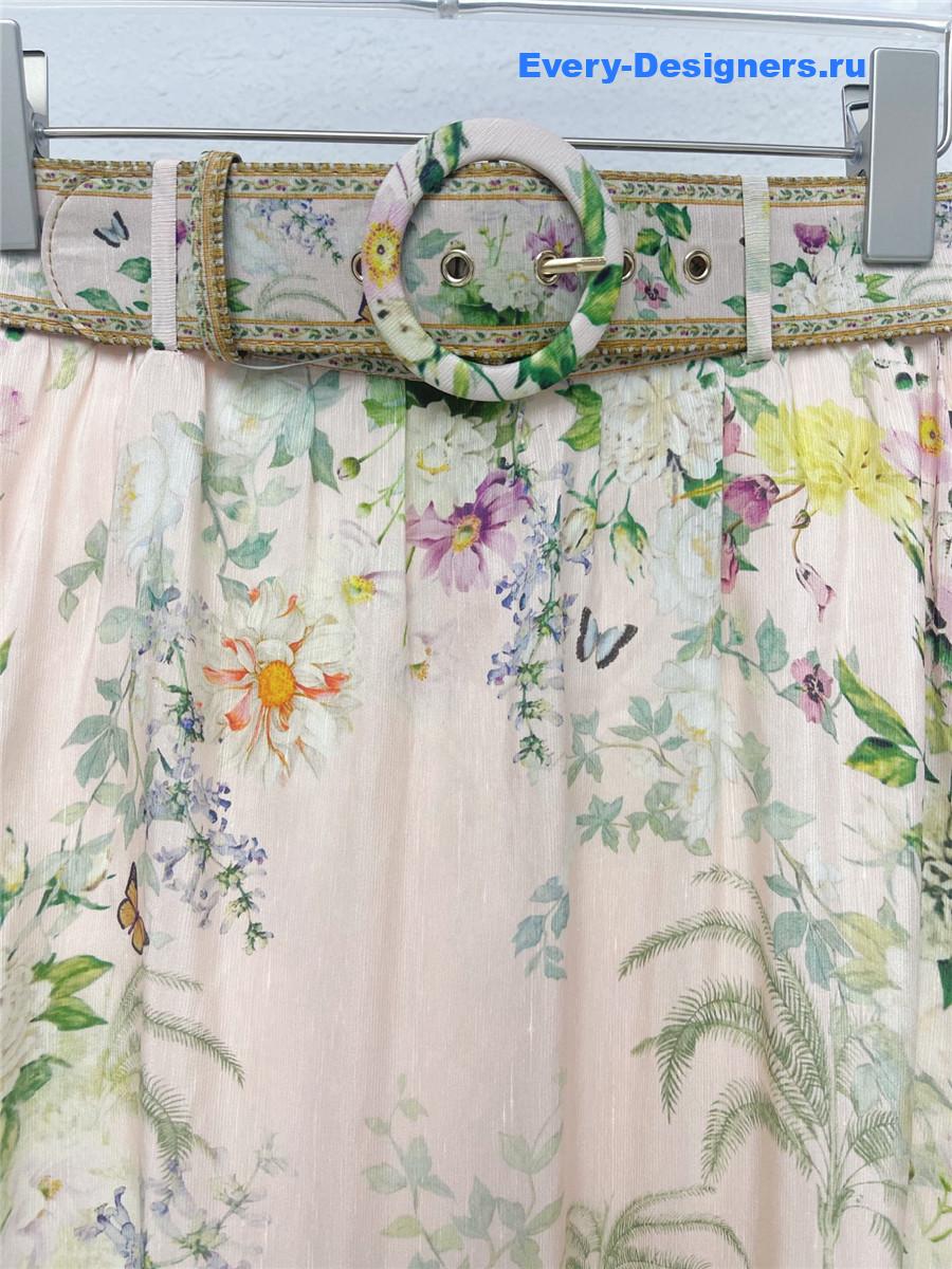 Zimm Halliday White Floral Linen Maxi Dress