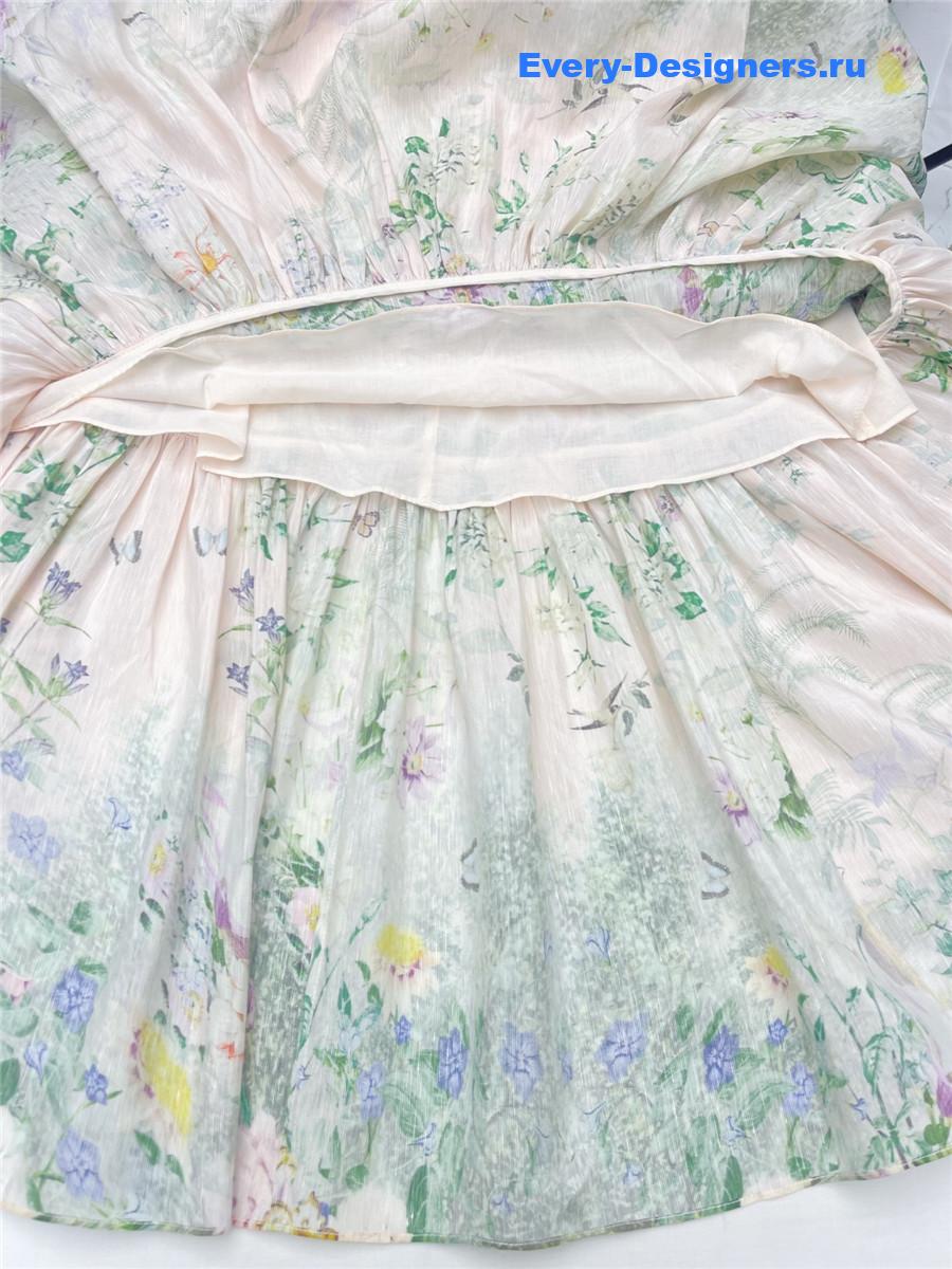 Zimm Halliday White Floral Linen Maxi Dress