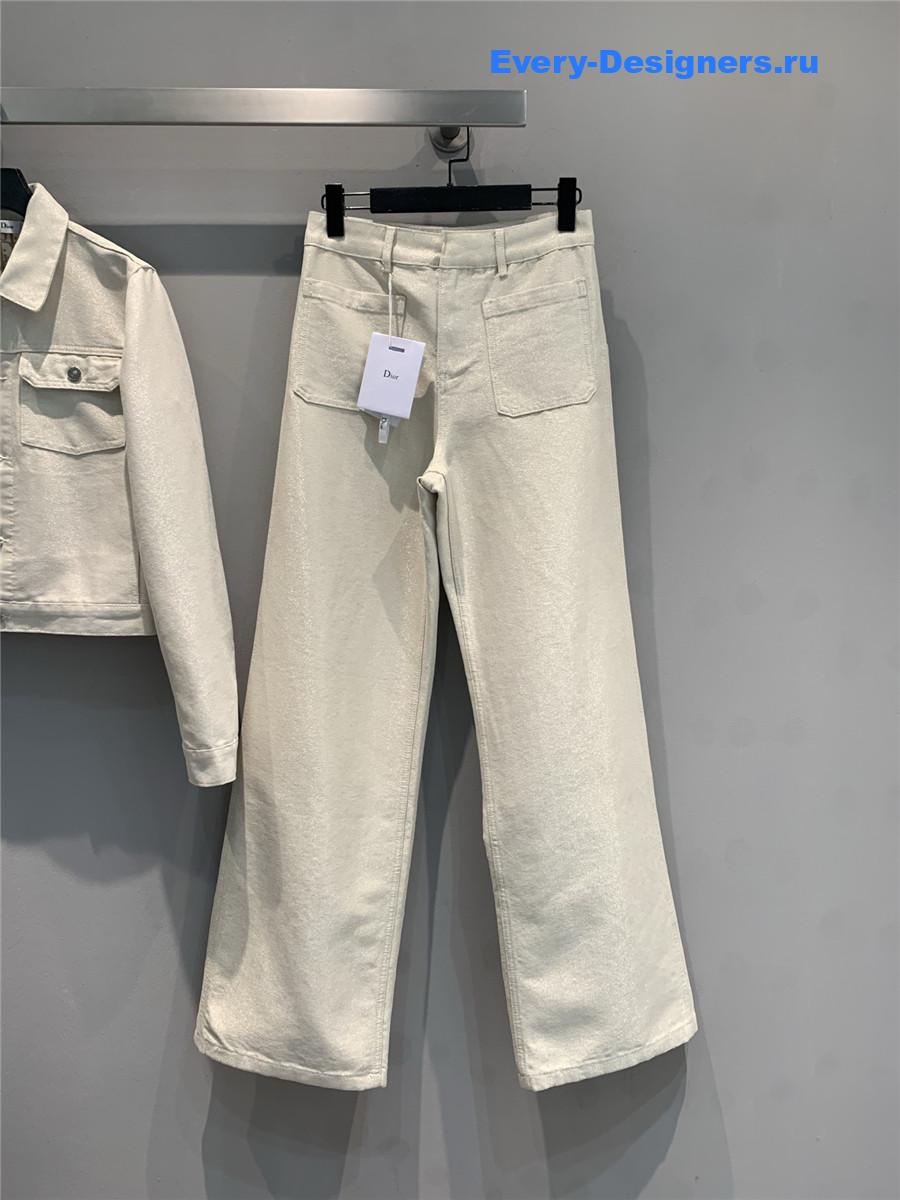 D10r bee embroidered high-waist jeans