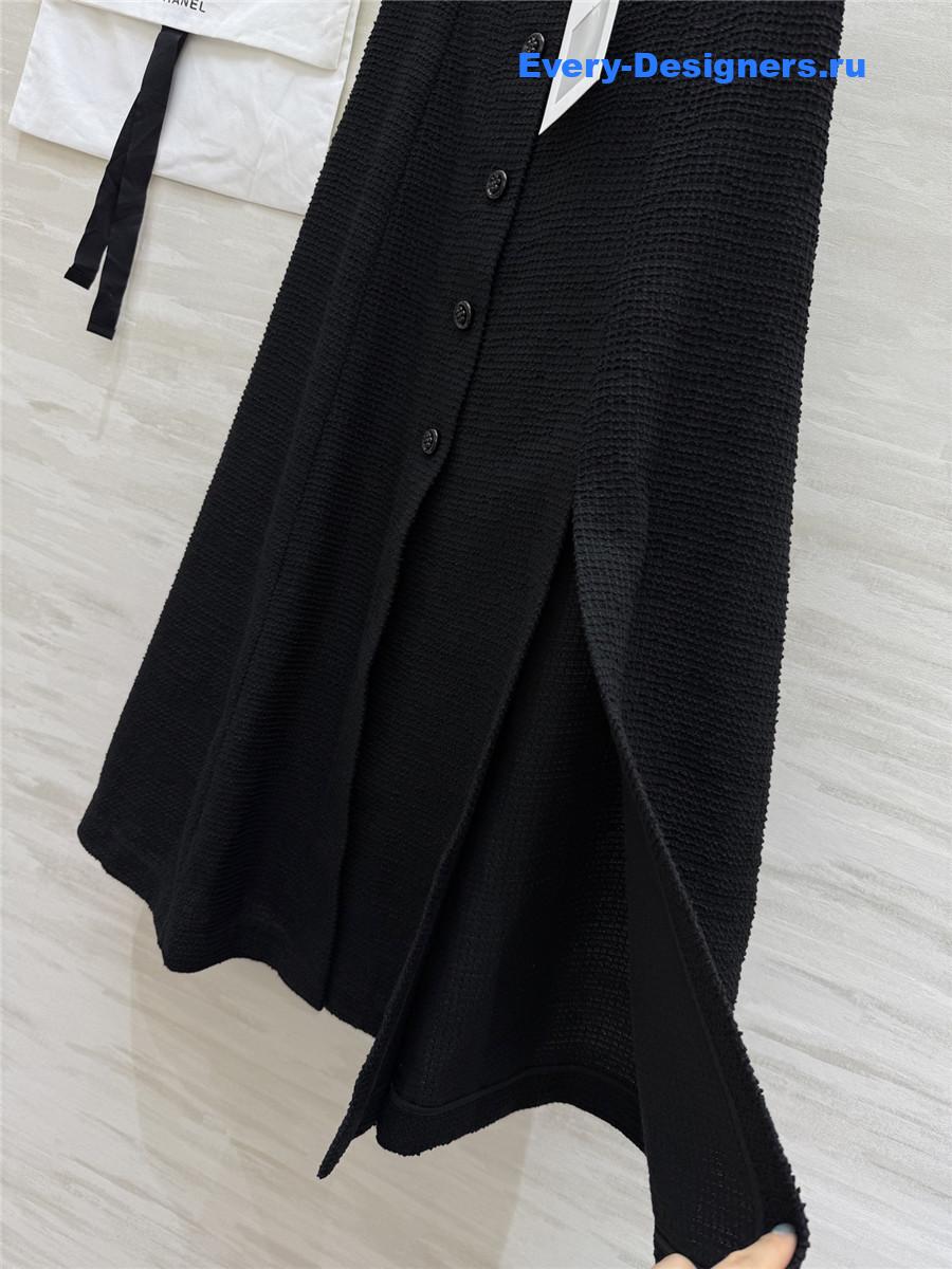 Ch**el black waffle jacquard skirt