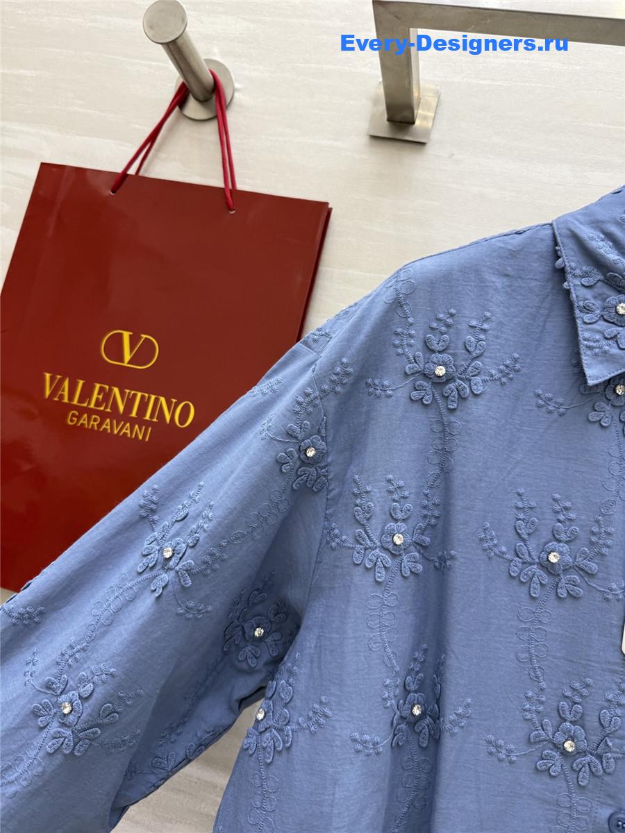 Va1e*ntin0 light blue textured shirt