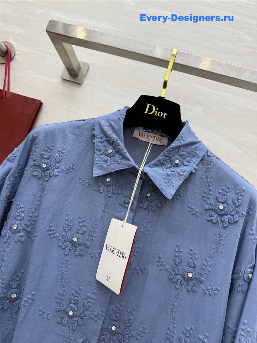 Va1e*ntin0 light blue textured shirt