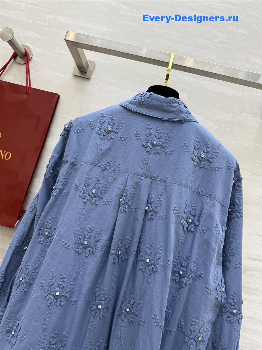 Va1e*ntin0 light blue textured shirt