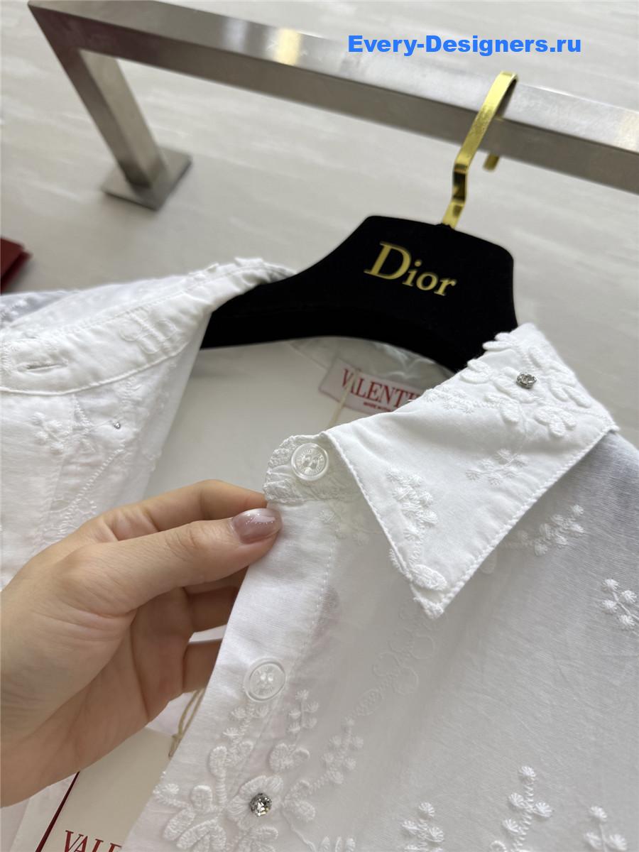 Va1e*ntin0 white textured-weave shirt