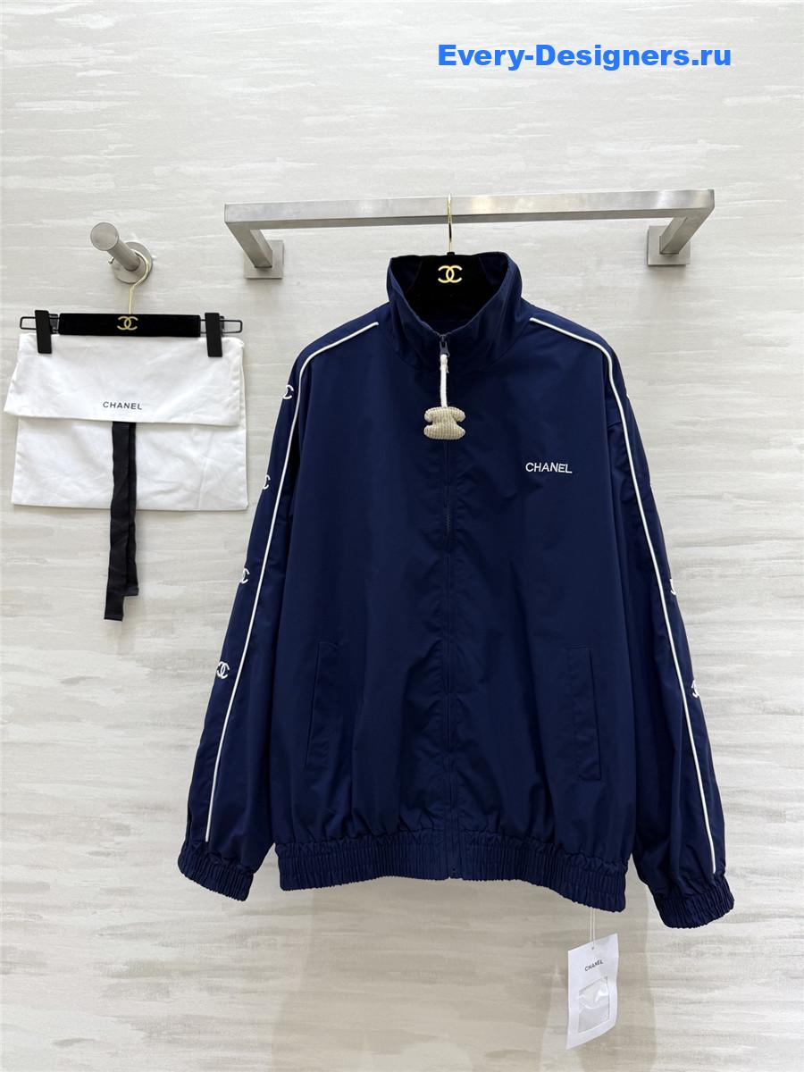 Ch**el vintage blue zipper jacket