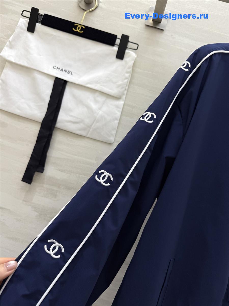 Ch**el vintage blue zipper jacket