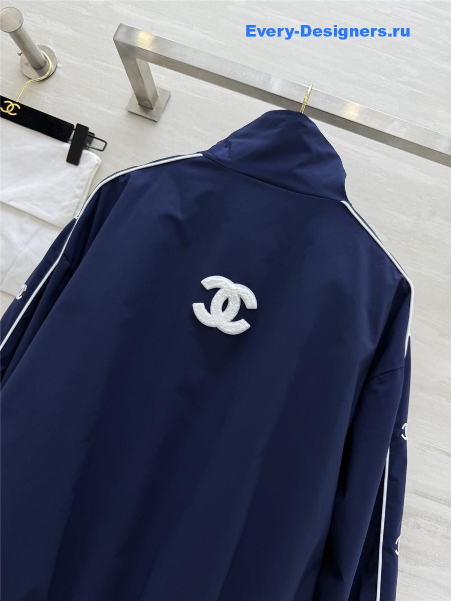 Ch**el vintage blue zipper jacket