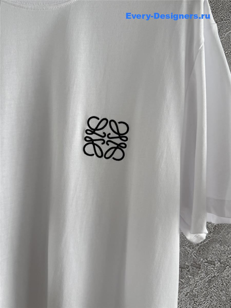 L0ew* white embroidered anagram t-shirt