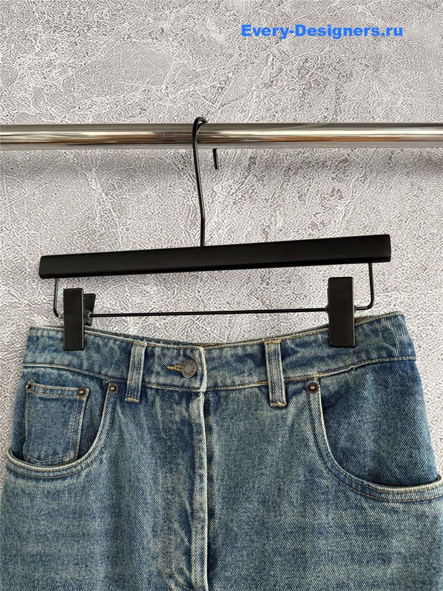 Pra*a light blue long denim skirt