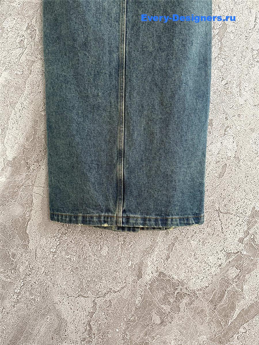 Pra*a light blue long denim skirt