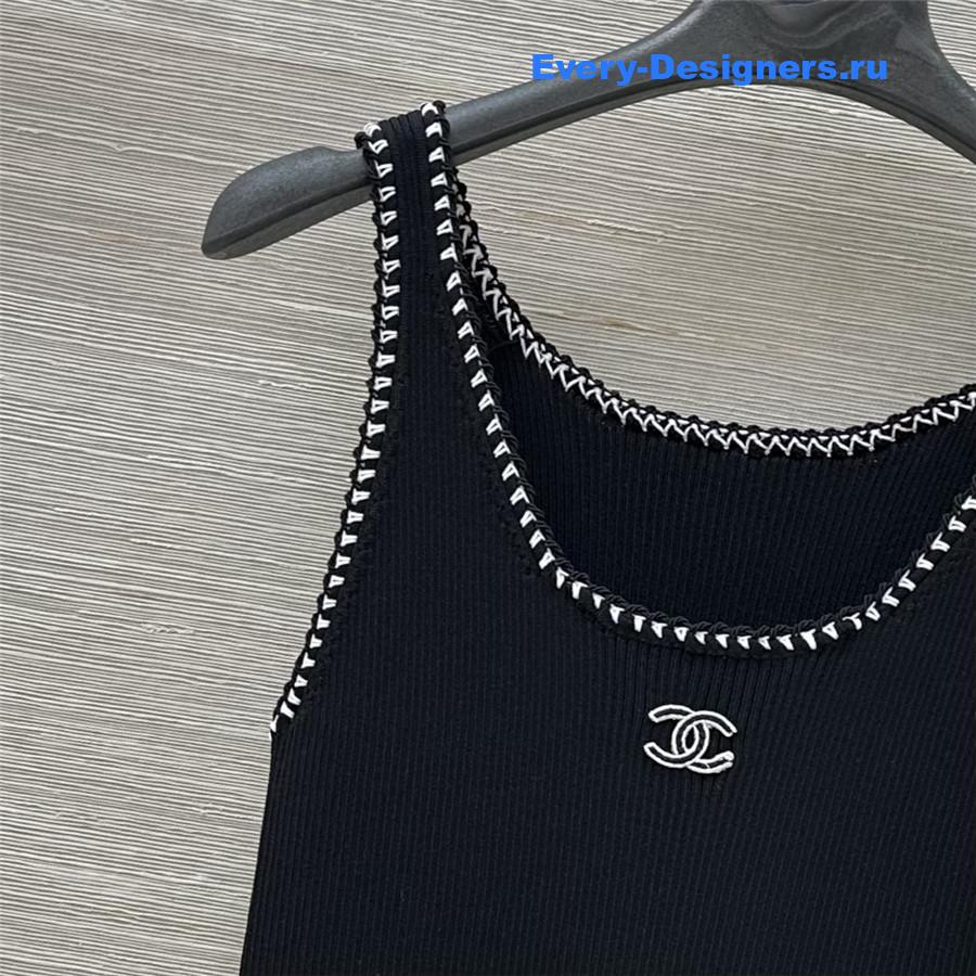 Ch**el black knitted lace dress