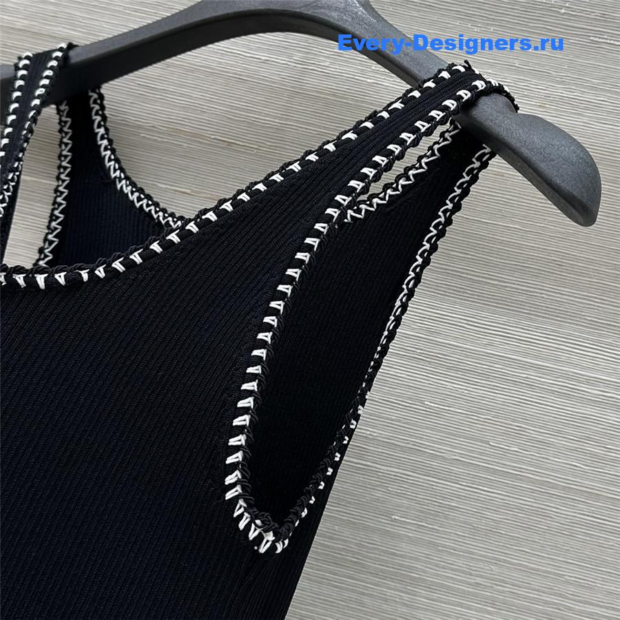 Ch**el black knitted lace dress