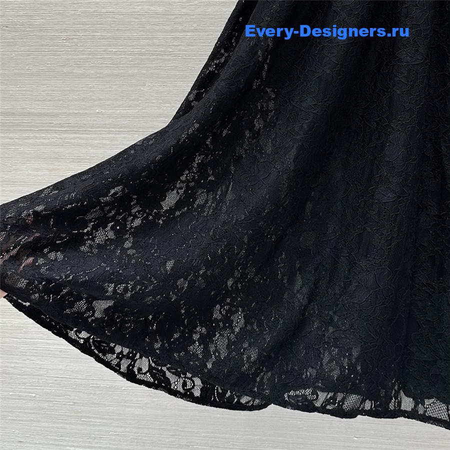 Ch**el black knitted lace dress