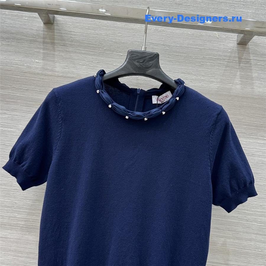 Va1e*ntin0 blue cotton wool top