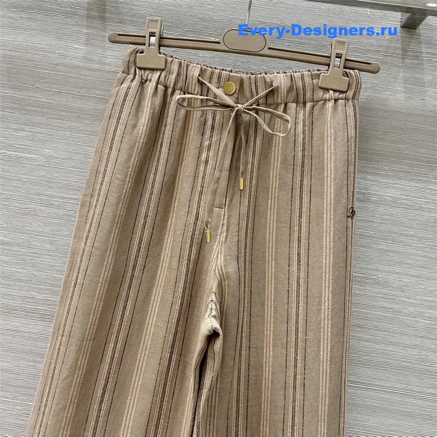 L0r0 P1ana brown linen wide-leg pants