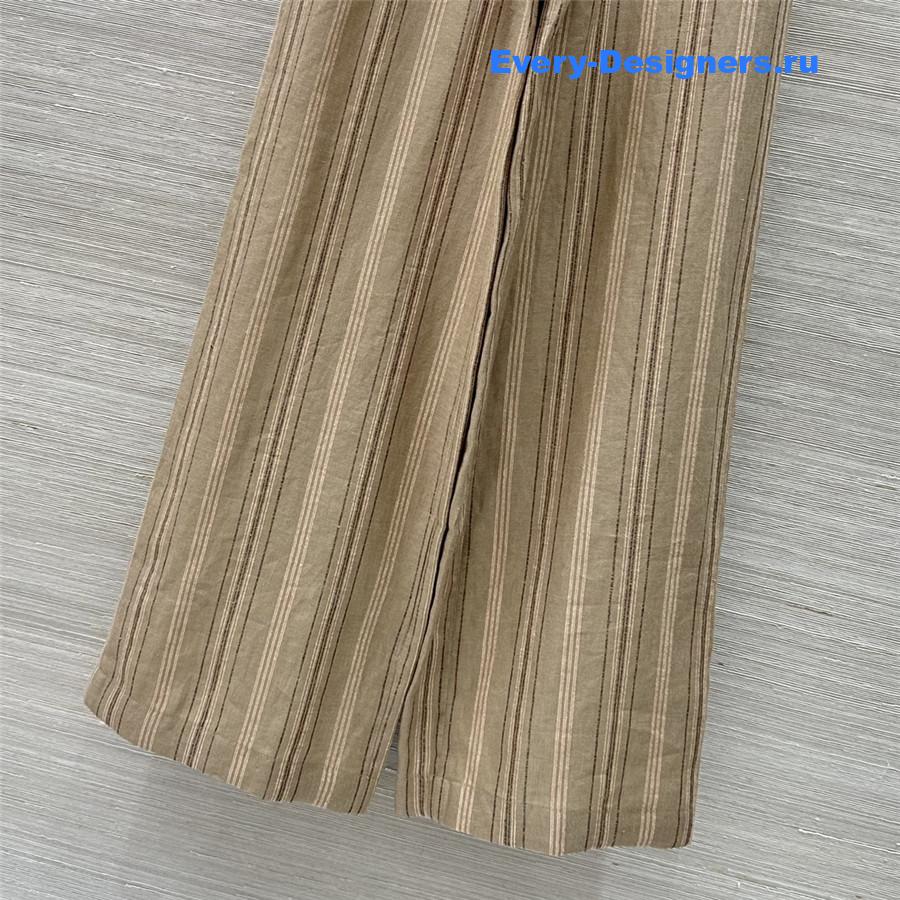 L0r0 P1ana brown linen wide-leg pants