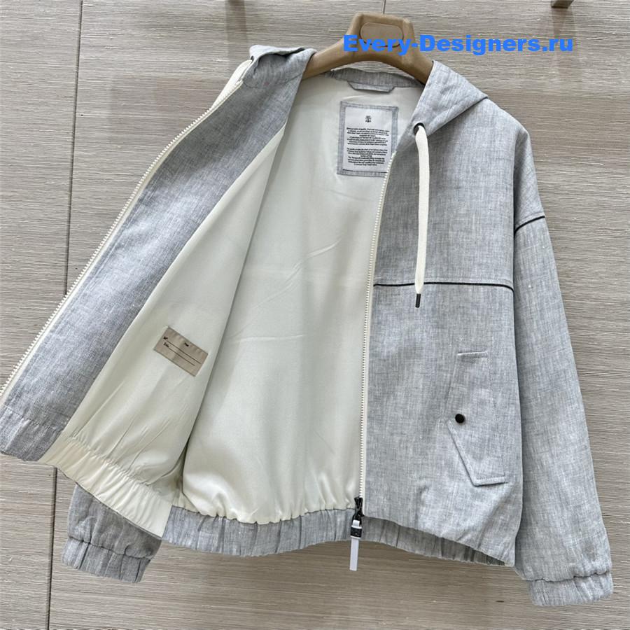 BC Grey Gold Linen Hooded Jacket
