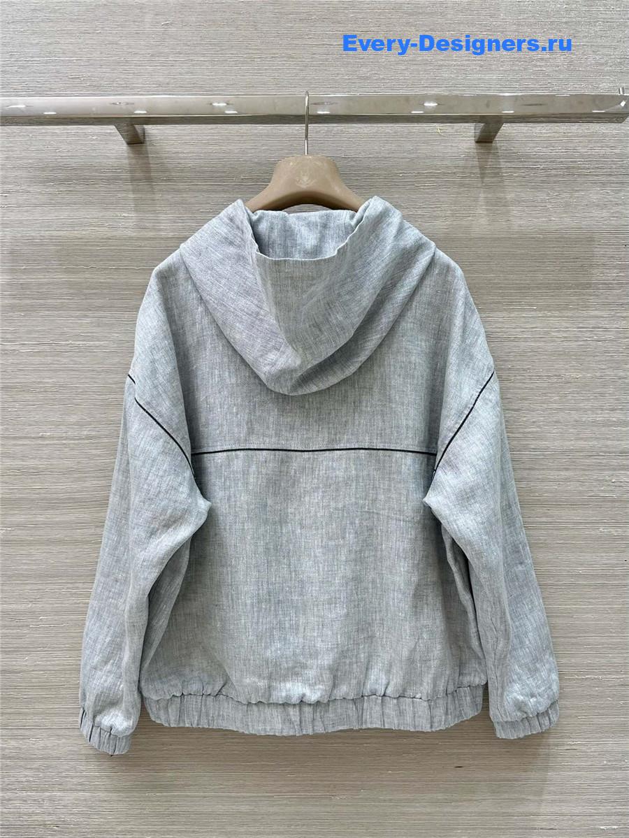 BC Grey Gold Linen Hooded Jacket