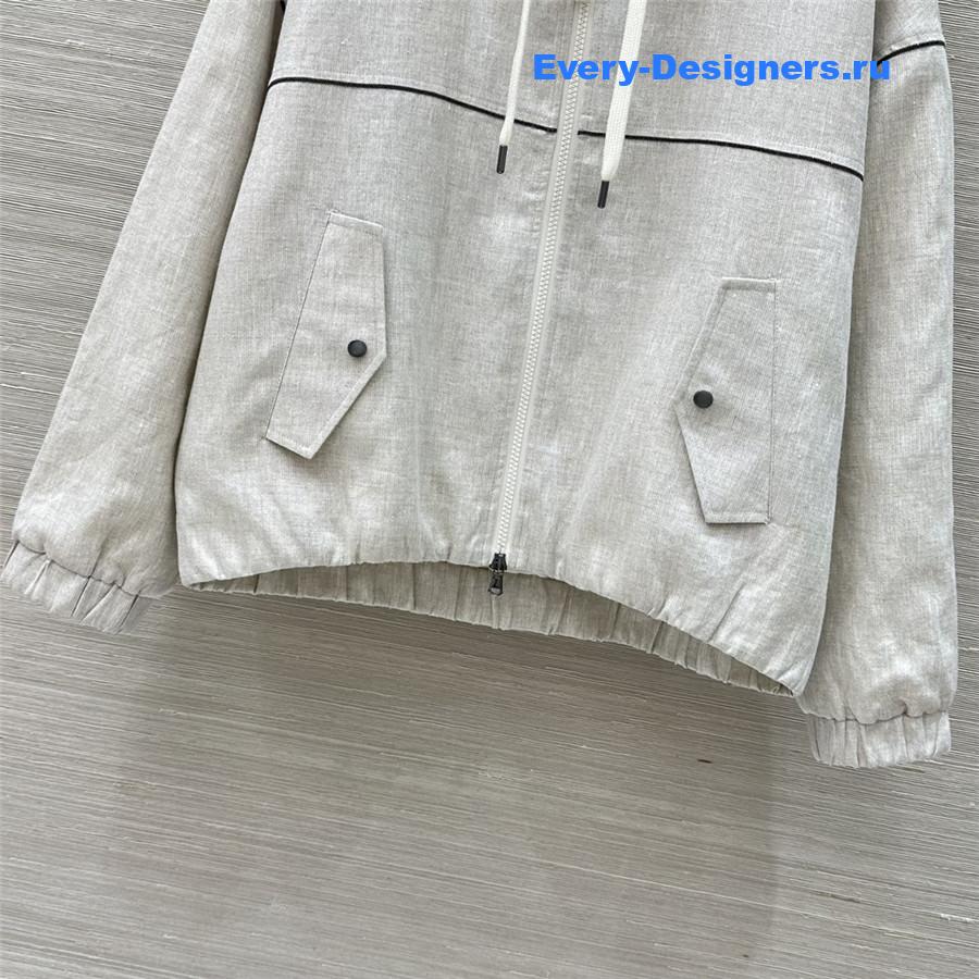 BC Beige Gold Linen Hooded Jacket