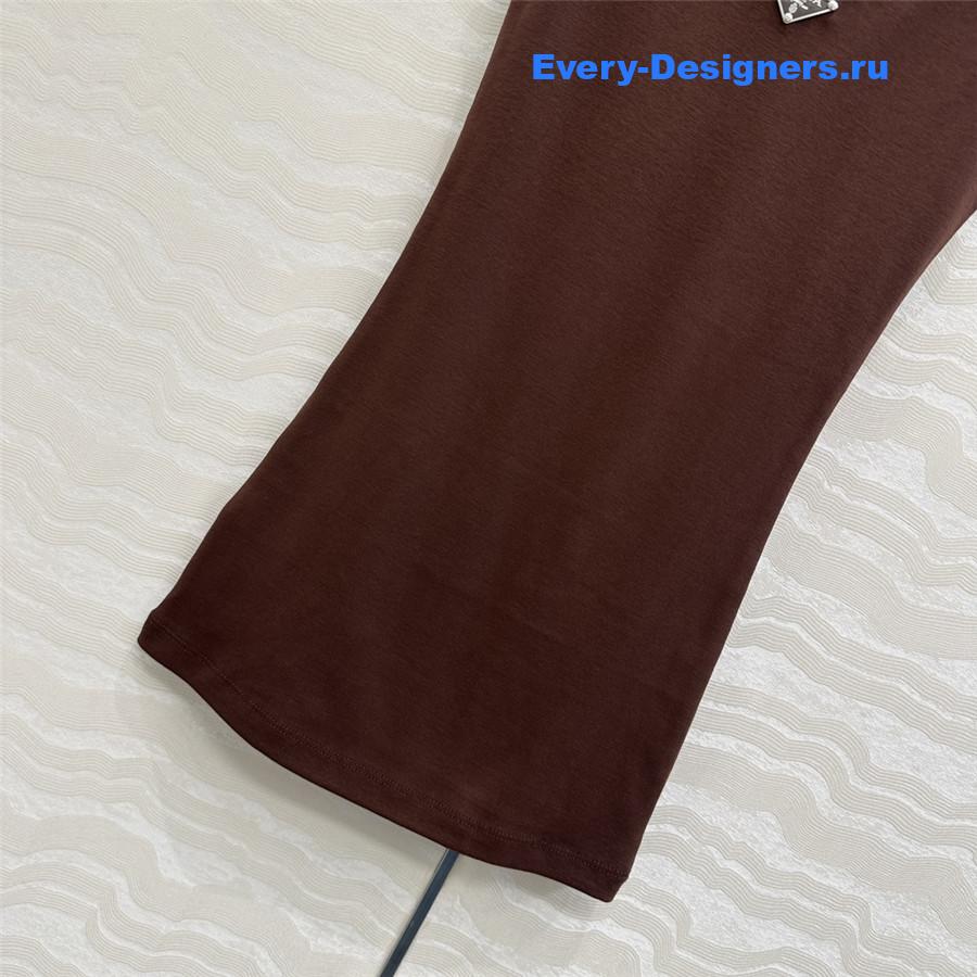 Pra*a ribbed-knit tank top brown