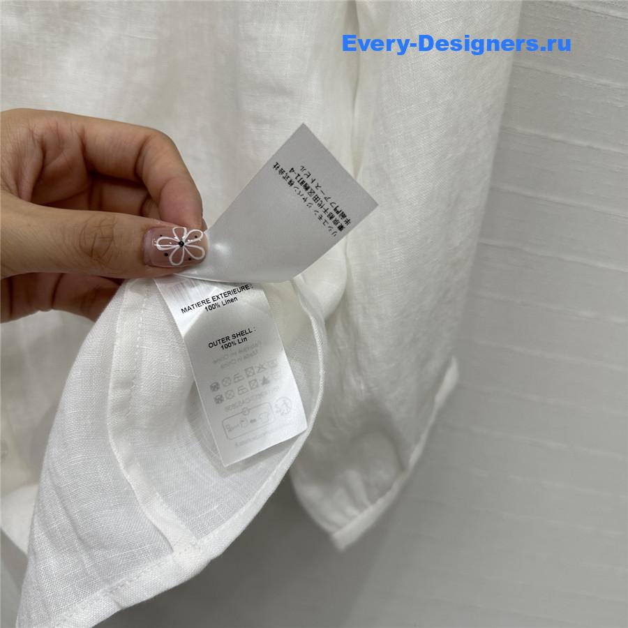 Chloe White Embroidered Linen Skirt