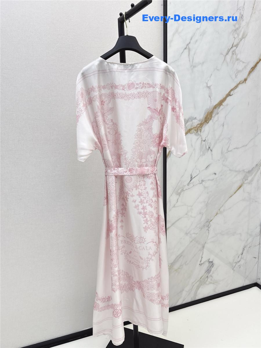 H**me5 pink silk slit dress