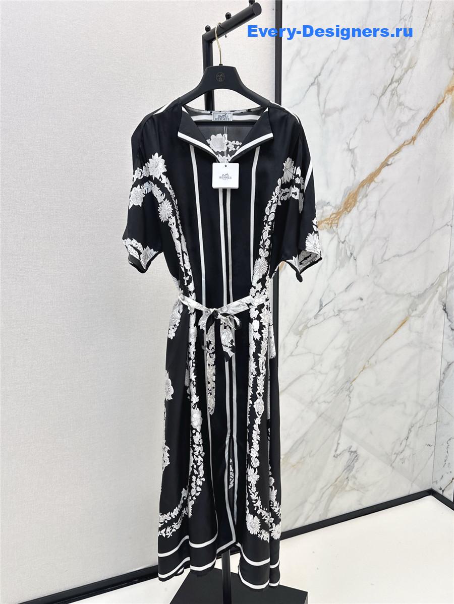 H**me5 black silk slit dress