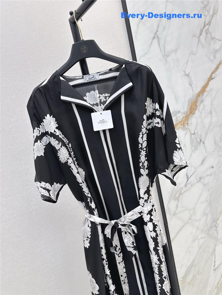 H**me5 black silk slit dress