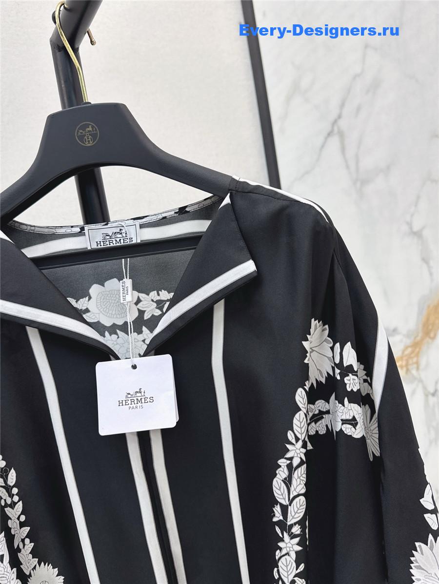 H**me5 black silk slit dress