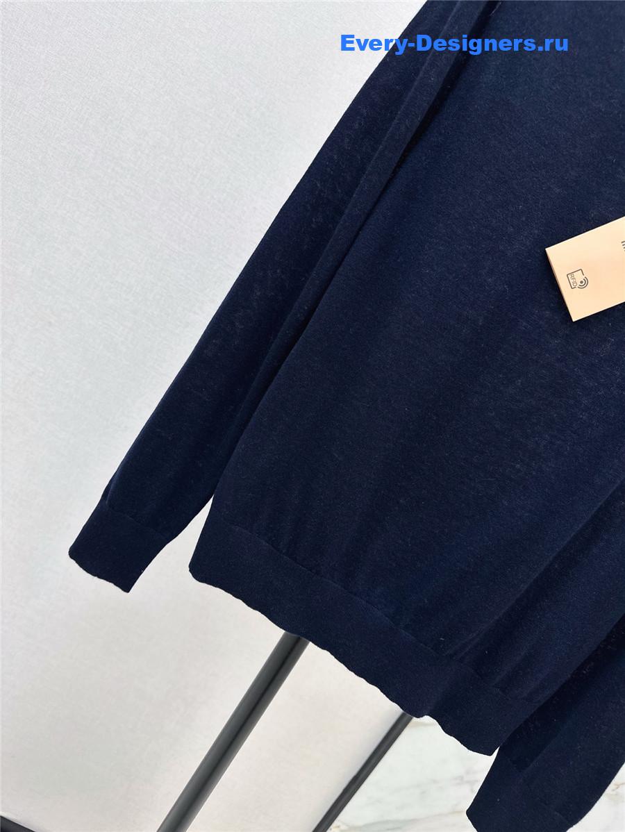Miu Miu Dark Blue Lettering Pullover
