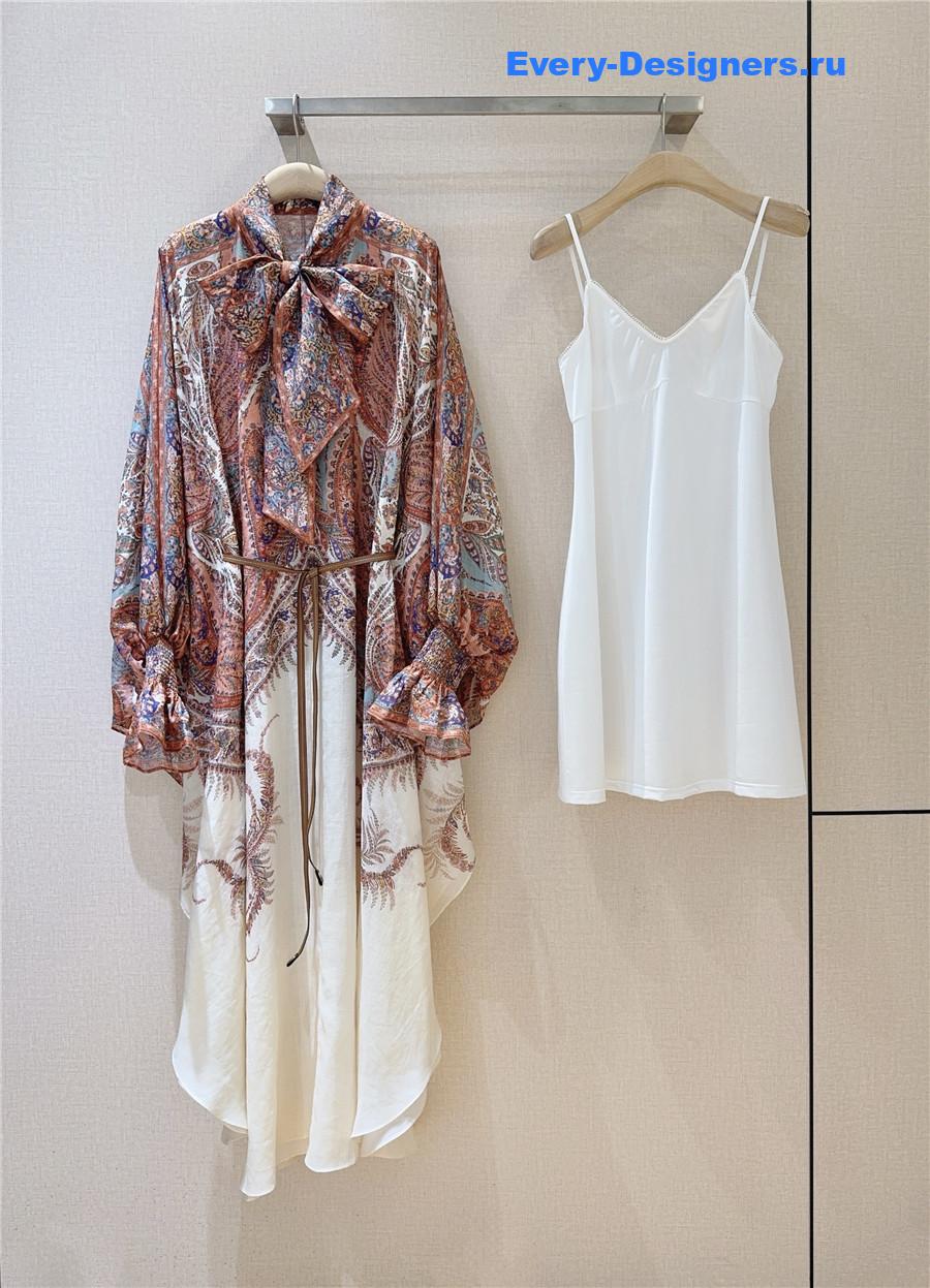 Zimm Cream Paisley Midi Dress