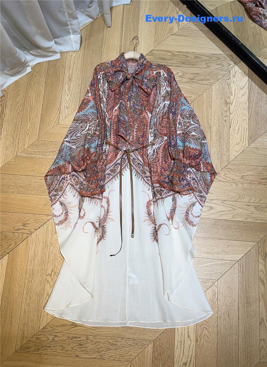 Zimm Cream Paisley Midi Dress