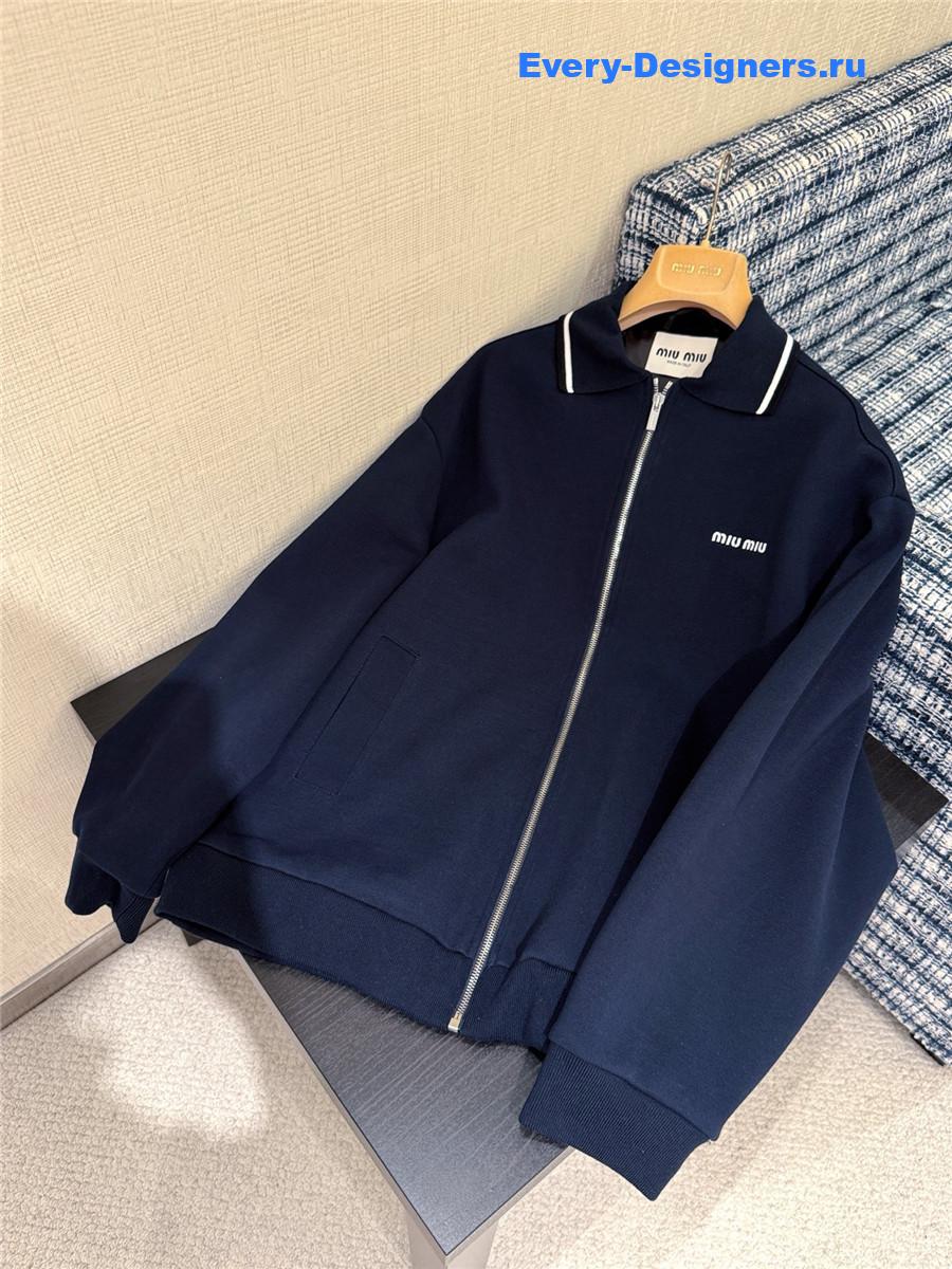 Miu Miu Navy Technical Blouson Jacket