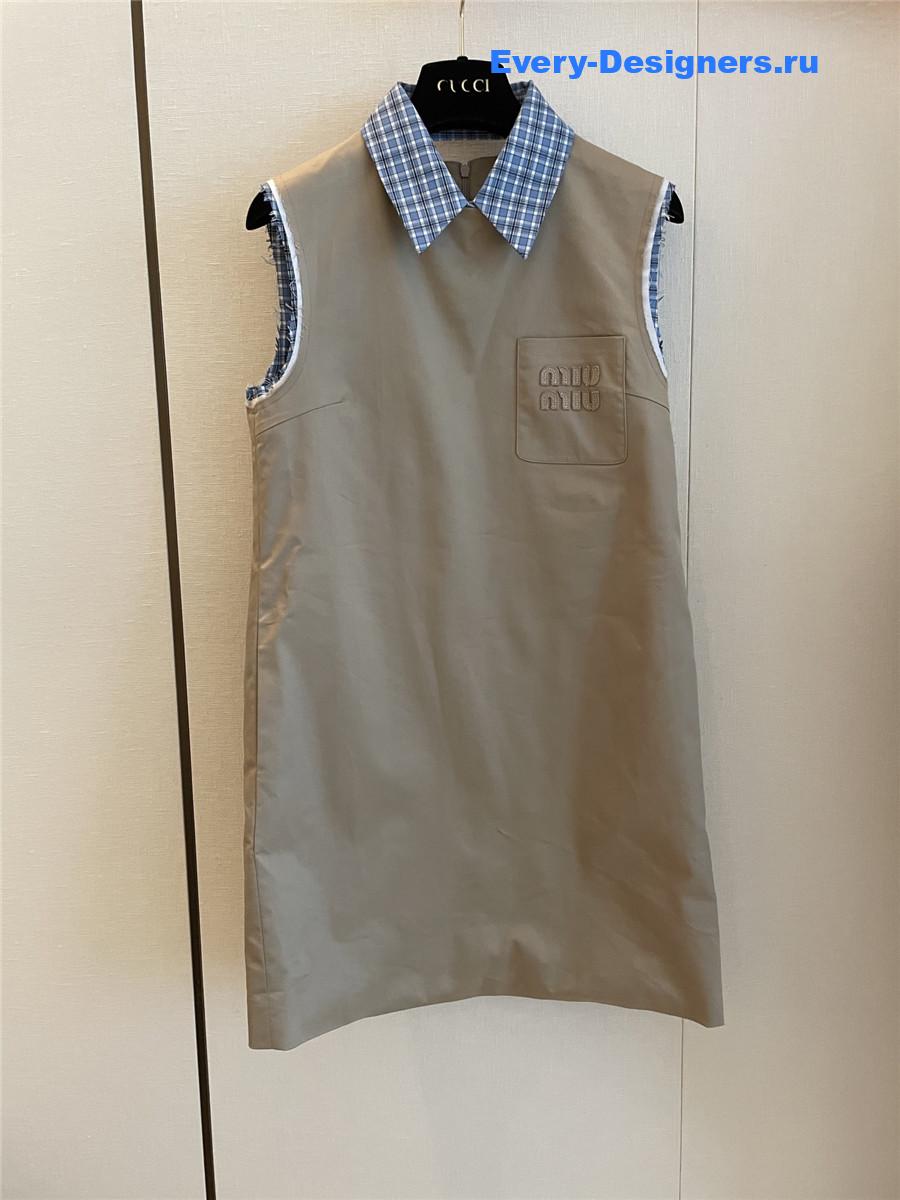 Miu Miu Khaki Sleeveless Dress