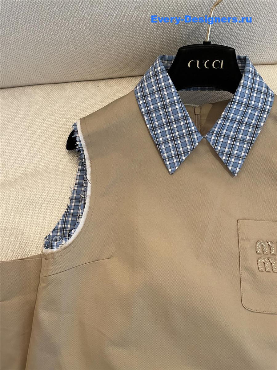 Miu Miu Khaki Sleeveless Dress