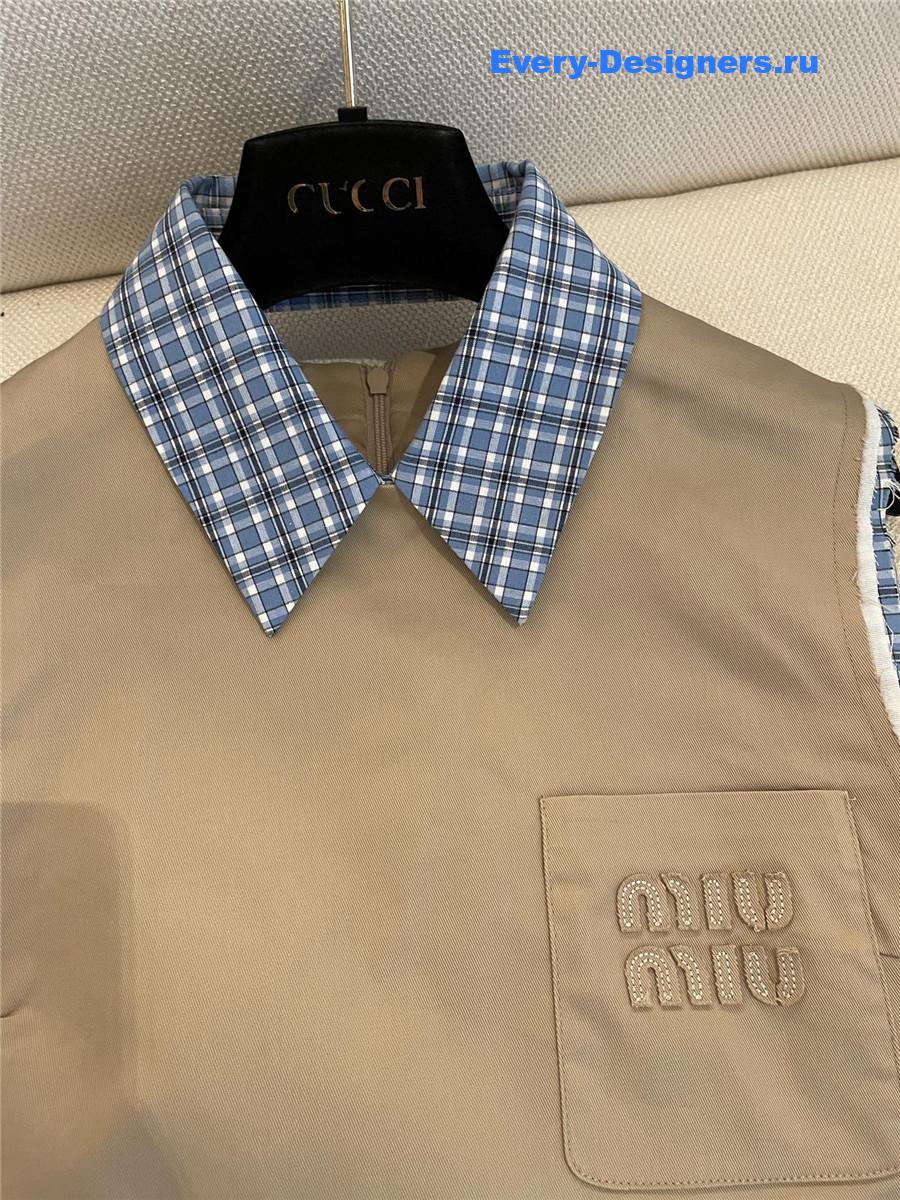 Miu Miu Khaki Sleeveless Dress