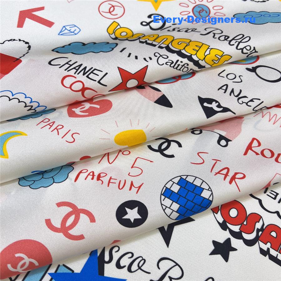 Ch**el colorful cc silk scarf