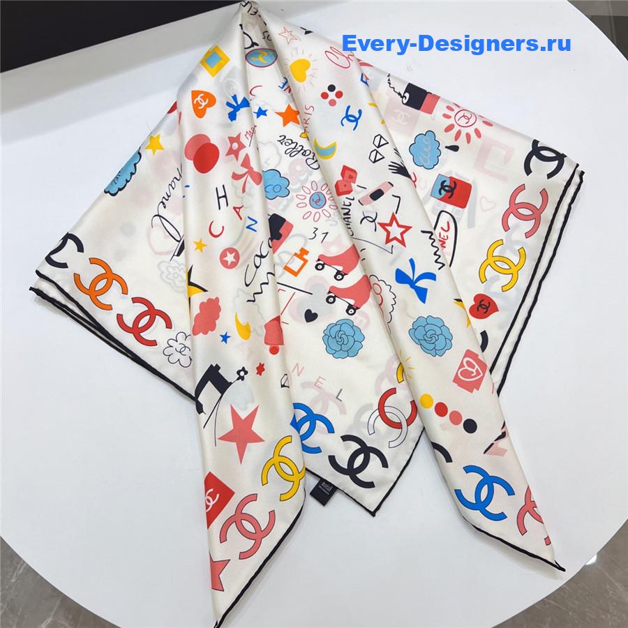 Ch**el colorful cc silk scarf