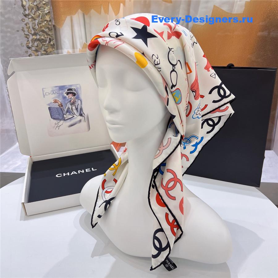 Ch**el colorful cc silk scarf