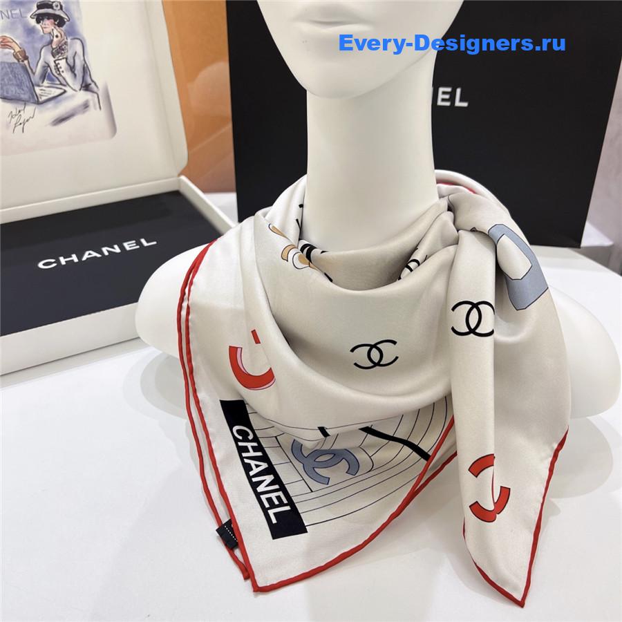 Ch**el birdcage print silk scarf