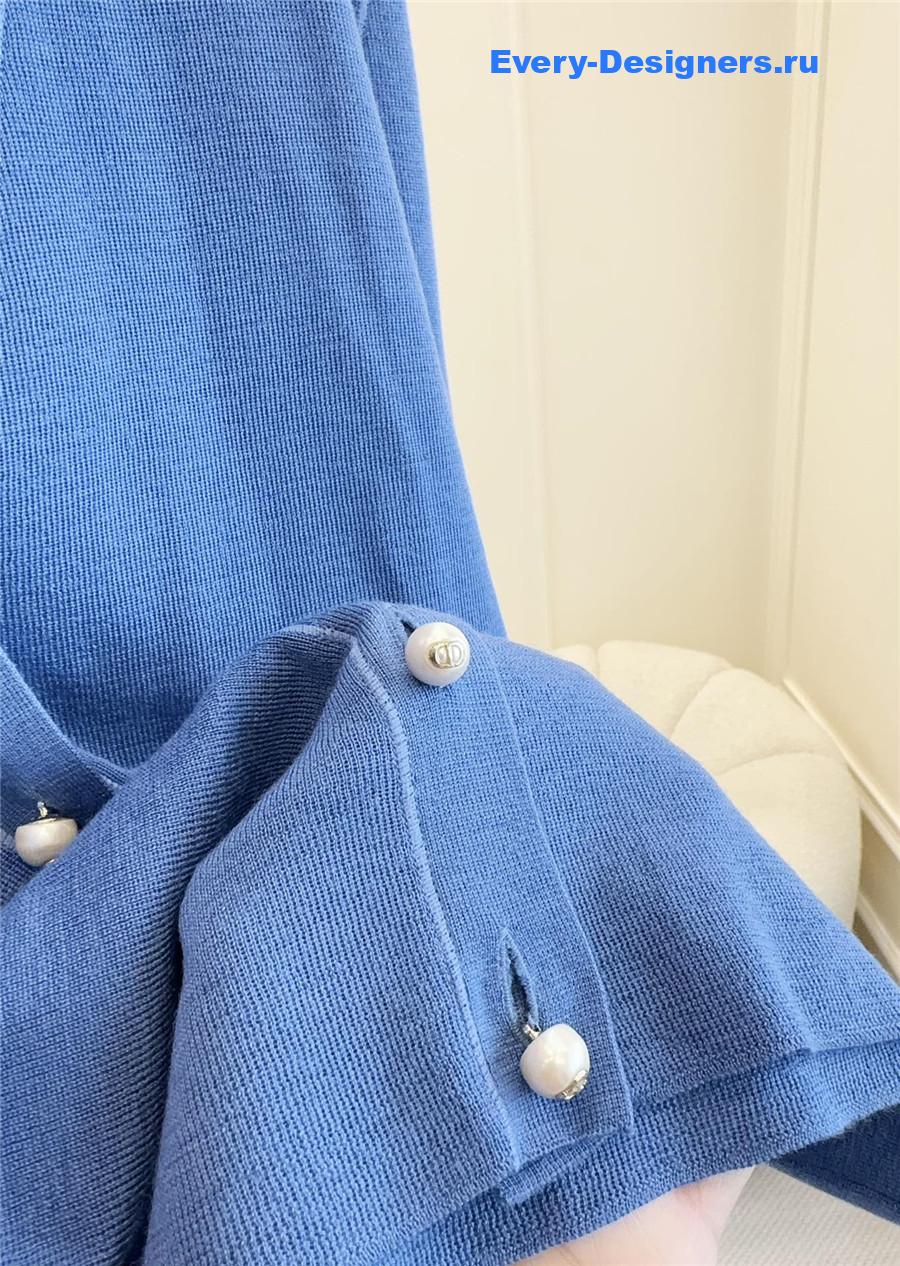 Ch**el knitted vest dark blue cardigan set